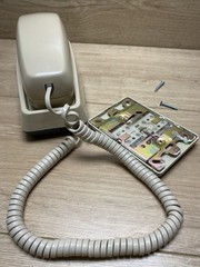 Vintage ITT Wall Phone Beige Push Button Landline Telephone USA Tested Working
