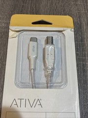 NEW & SEALED! ATIVA C/B USB 2.0 Cable 6.5 FT (2.0m) USB-C Printer 725-……….