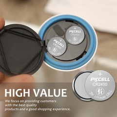 Lot PKCELL CR2450 Battery, Long-Lasting & High Capacity 3 Volt Coin & Button US