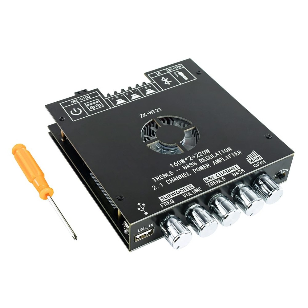 TDA7498E 2.1 Bluetooth Amplifier Board 160Wx2 220W Sub Treble Bass AUX USB DIY