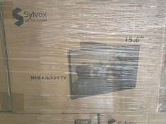 Sylvox 15.6″ Mini TV 12Volt TV 90° Flip Down ±45° Rotatable 1080P Kitchen Yacht
