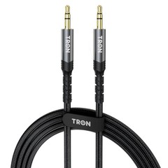 TRON Braided AUX Audio Cable (USB-C, L & Aux) – 5FT, Black