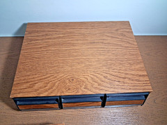 Lot Of 2 Vintage 3 Drawer Cabinet Cassette Tape Holder Storage Faux Wood