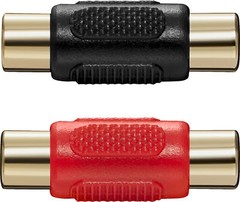 NEW Insignia NS-HZ532 RCA Coupler 2-Pack Black/Red for Component Composite cable