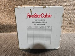 Five Star RG59 500 ft Siamese Combo CCTV Coaxial Video Power Cable Black – 20AWG