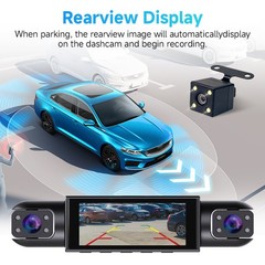 360° 4 Channel 1080P Car Dash Cam Front and Rear Inside Left Right + Camera Wifi