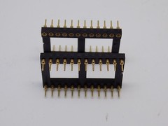 10x 24 PIN IC SOCKET ASSMANN GERMANY GOLD PINS