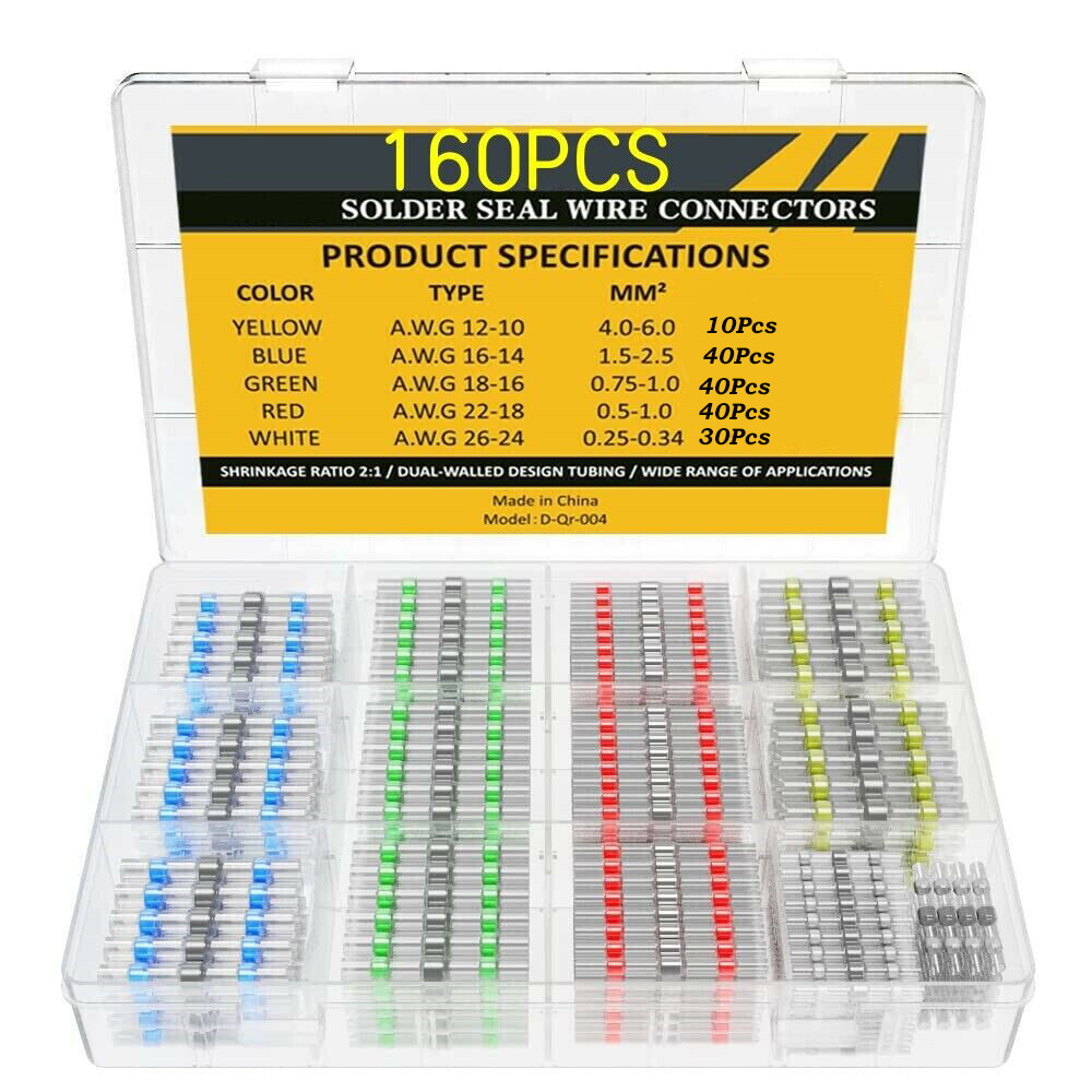 400/160PCS Waterproof Solder Stick Seal Sleeve Heat Shrink Butt Wire Connectors
