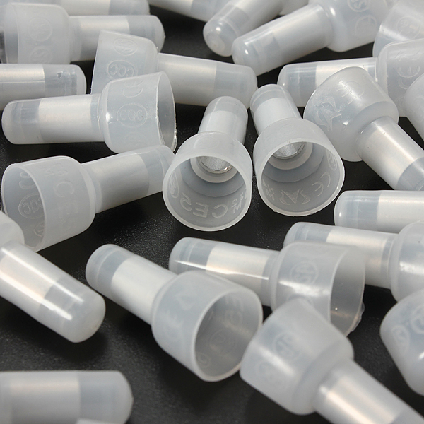 100 PCS PACK 12-10 Gauge Transparent Closed End Crimp Cap CAPS Wire UL Approved