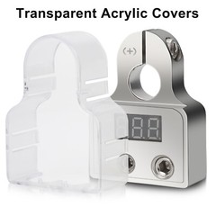 Car Battery Terminal Connectors Kit w/ Digital Voltmeter Display 0/4/8 AWG Gauge