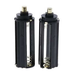 2x 3-AAA Battery Holder Cylindrical Round Circular Case Plastic 18650 Flashlight