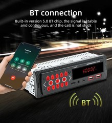 Single 1 Din Car Stereo Radio Bluetooth Player In-dash Head Unit AUX/USB MP3