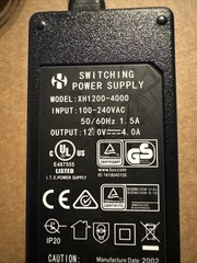 I.T.E. XH1200-4000 Power Supply AC/DC Adapter In 100-240V Out 12VDC 4A TESTED