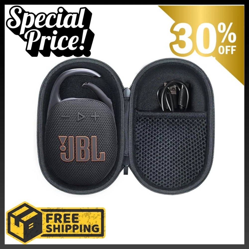 “JBL Clip 5 Portable Bluetooth Speaker Case, Waterproof, Black | For Home & Outd