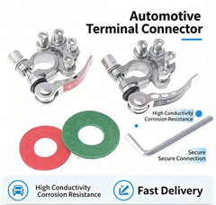 2Pcs Auto Battery Terminal Connectors Quick Release Clamp Set Easy Disconnect