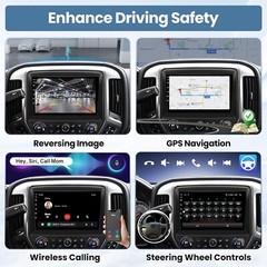 For 2014-2018 Chevrolet Silverado GMC Sierra Apple Carplay Radio Android 12 GPS