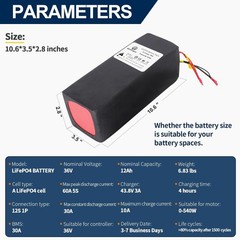 36V Battery Pack 12Ah LiFePo4 for El-e ctric B-ike Bi cycle Motor 500W