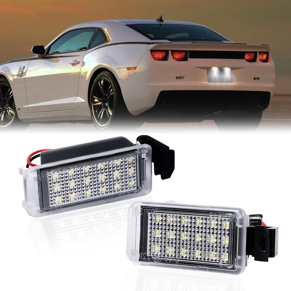 LED License Plate Light For 2010-2013 Chevy Camaro Tag Lamp Assembly, 6000K Whit