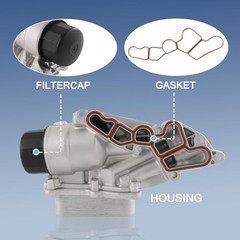 Engine Oil Filter Housing w/Cooler Assembly Compatible with Mercedes Benz W203