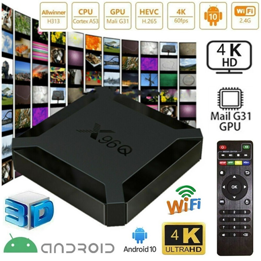 X96Q H313 Quad Core 2+16GB Android 10.0 OS 4K TV BOX 2.4G WIFI HDMI Media Player