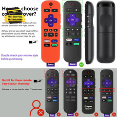 [2 Pack] Silicone Protective Case Compatible with Roku Voice Remote, Anti-Slip