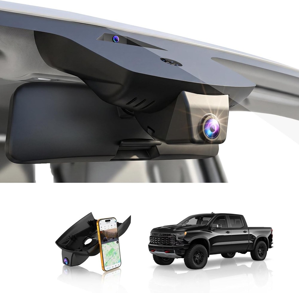 4K Dash Cam Chevy Silverado 1500 2022-2026, 2500 HD/3500 HD 2024-2026 Camera GPS