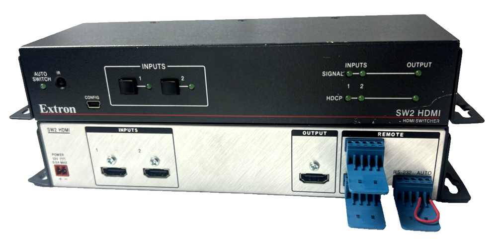 (QTY 2) Extron SW2 HDMI / 33-2418-01 2-Input HDMI Switchers W/ Power Supplies