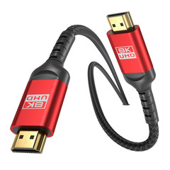 8K HDMI 2.1 Cable 12Ft, Certified 48Gbps Ultra High Speed Braided Cord, Supports