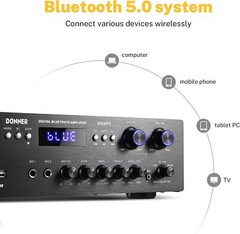 Donner MAMP5 Bluetooth Audio Power Amplifier Receiver 440W 4 Channel HiFi Amp
