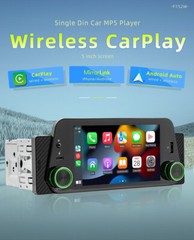 Single Din Car Stereo Radio Bluetooth Head Unit For Apple CarPlay Android Auto