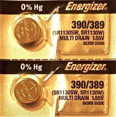 ENERGIZER 390/389 SR1130SW WATCH BATTERIES E390 389 NEW SEALED Authorize Seller