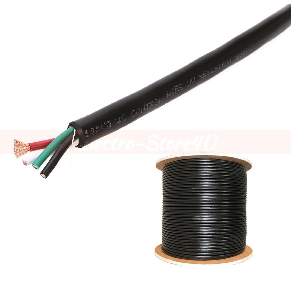 16AWG Speaker Cable 500ft Outdoor Direct Burial UV 16/4 Gauge Bulk Audio Wire