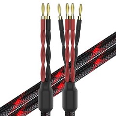 k4B-2B Bi-Wire Speaker Cable (2 Banana Plugs – 4 Banana Plugs), 1pair Set (To…