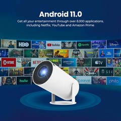 4K Mini Projector Android LED 1080P WiFi Bluetooth HD Portable Home Theater HDMI