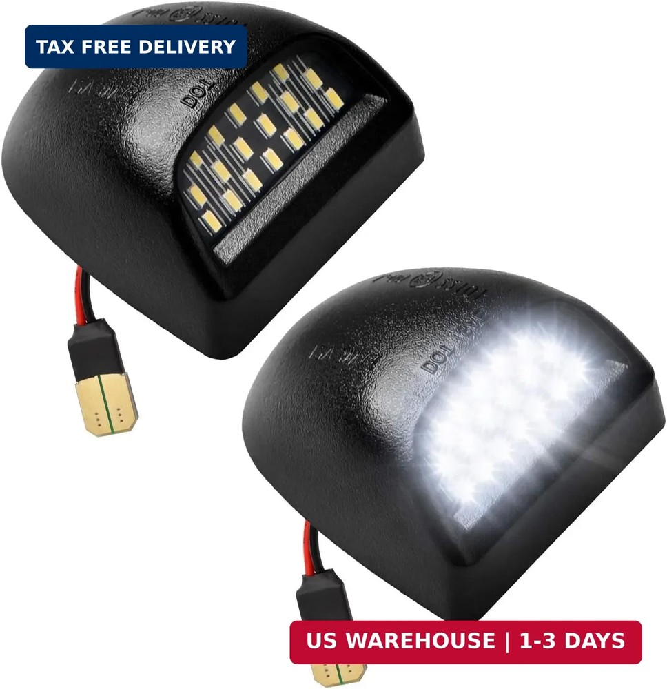 LESAUCE Full LED License Plate Light Tag Lamp Assembly Replacement for Chevy Sil