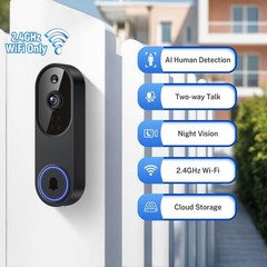 Video Doorbell 1080p HD Camera WI-FI Night Vision Motion Detection Wireless