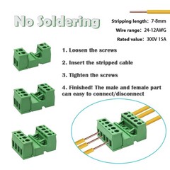 28 Sets Screw Terminal Block Connector Assortment Kit 5.08mm Pitch PCB 2Pin 3…