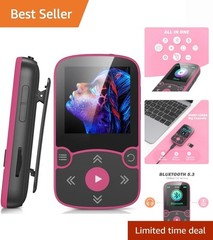 64GB MP3 Player with Clip, Bluetooth 5.3 Lossless Sound with FM Radio, Voice …