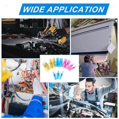 200PCS Heat Shrink Spade Connectors Kit 22-10 AWG Female Male Spade Terminlas