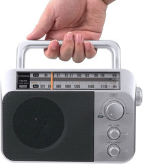 Portable Radios With Best Reception AC or D Battery Powered Analog Radio Sliver