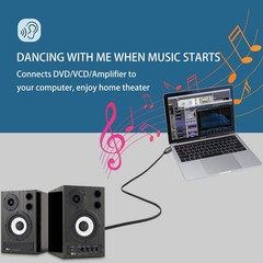 USB C to 1/4″ inch Audio Cable, Type C to Dual 6.35mm TRS Stereo Aux Cord Y S…
