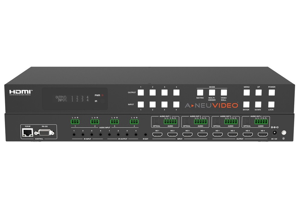 ANI-PIP-44UHD 4×4 4K60 UHD HDR Quad/PiP/PoP Multiviewer Seamless Video Switcher