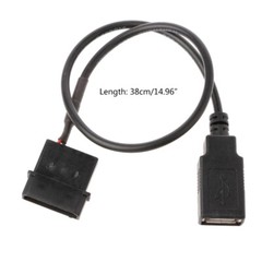PC Internal 5V 2-Pin IDE Molex To USB 2.0 Type A Female Power Adapter Cable 30cm