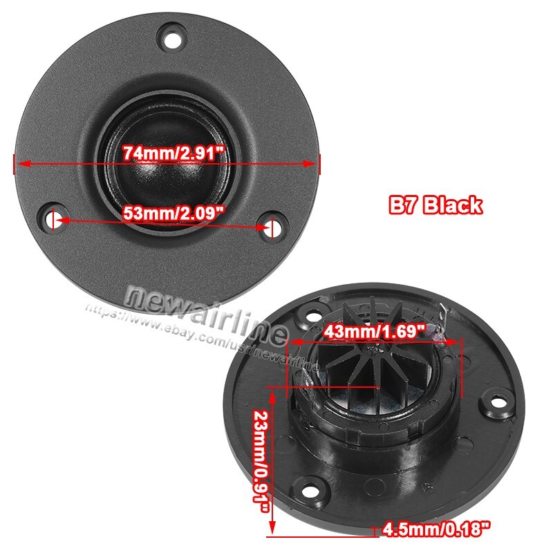 2pcs 4/6/8Ω 20W 25-Core Silk Film Tweeter Audio Speaker Loudspeaker