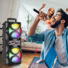 3000W Portable Bluetooth Party Speaker Sub woofer Heavy Bass Sound System w/ Mic