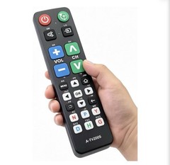 Big Button Universal TV Remote Simple Easy to Use, Works With Major TV Brands