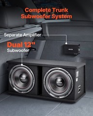 VEVOR Subwoofer Bass Package Dual Car Audio Subwoofer and Amp Package 1200W RMS