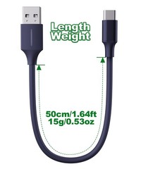 Rsizbahr USB-A to C Bypass Bluetooth Headset CarPlay Cable for 1.64 ft, Black