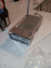 Vtg PANASONIC Travelvision TR-1010P Mini TV Portable B&W W/PIECE WORKING JAPAN