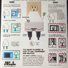 Smart CLAPPER On/Off Sound Light Sensor Wireless Switch NEW Sealed Box Vintage